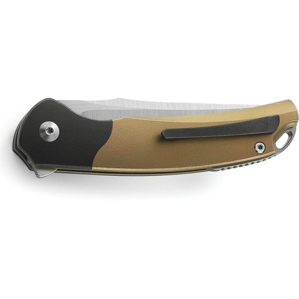 Bestech Supernova Linerlock Gold Vertical Satin M390