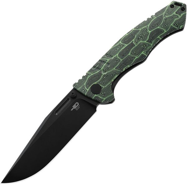 Bestech Knives Keen II Framelock - Black/Green G10