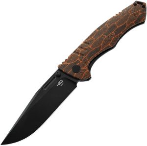 Bestech Knives Keen II Framelock - Black/Orange G10