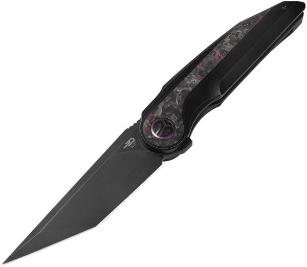 Bestech Blind Fury Framelock Black M390 Red CF
