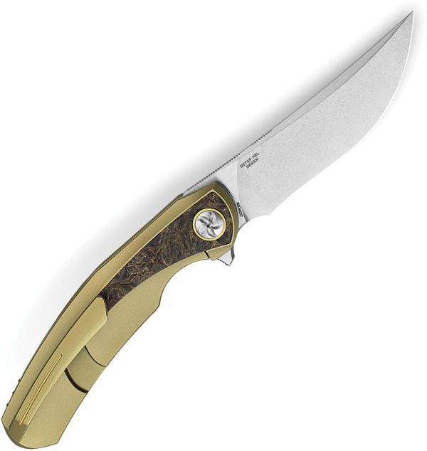 Bestech Sambac Framelock M-Cut Gold Ti/Carbon