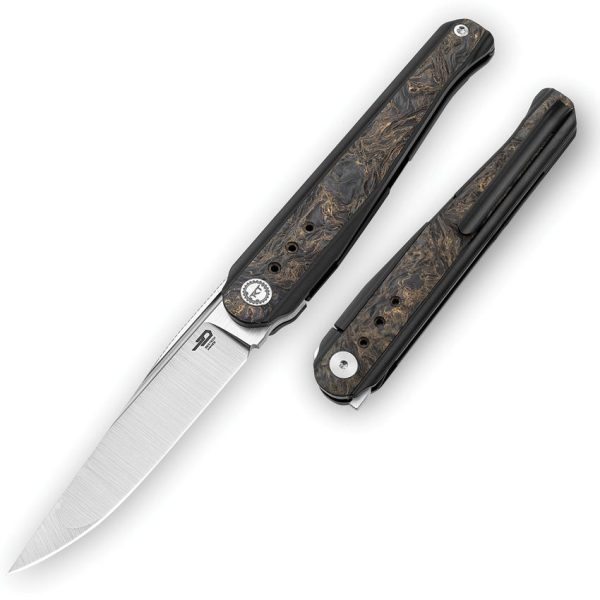 Bestech Spear Phisher M390 Gold CF Black Ti