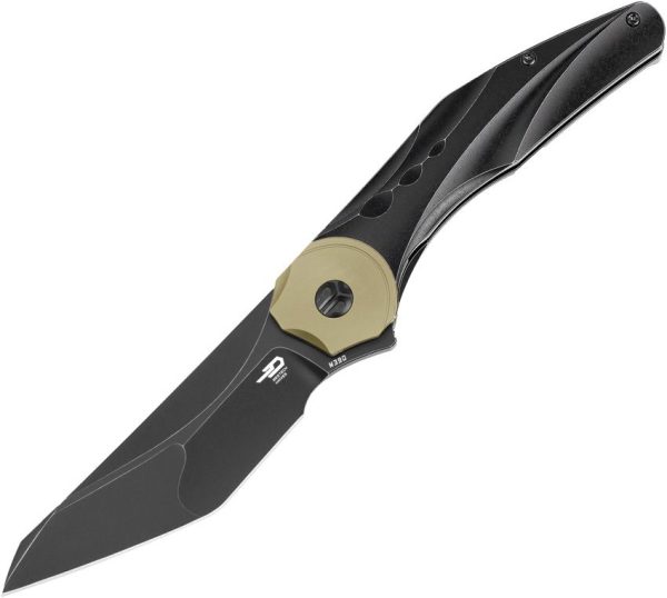 BTKT2412B.jpg Bestech Excentric Framelock M390 Gold Accent