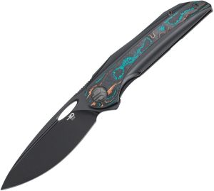 Bestech SENU Framelock S90V Black Camo Carbon Knife