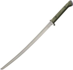 Battle Tested Tachi Katana Green Fixed Blade 31.63" 1060HC Steel