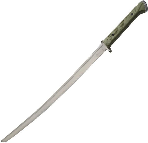 Battle Tested Tachi Katana Green Fixed Blade 31.63" 1060HC Steel