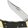 Buck Hunter Lockback - Ebony Finger Groove Folding Knife