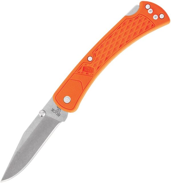 Buck 110 Slim Select Orange Lockback - Glass Nylon Knife