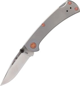 BU112GYSLE.jpg Buck Slim Pro TRX Lockback S45VN Titanium