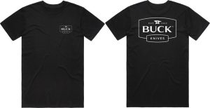 Buck Logo T-Shirt Large Black Cotton