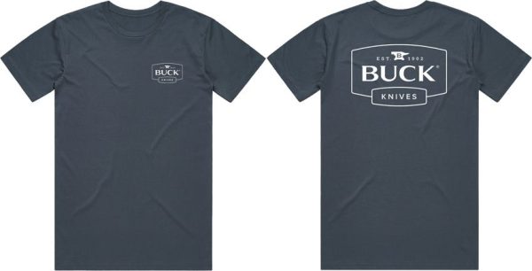 Buck Logo T-Shirt Large Petro Blue