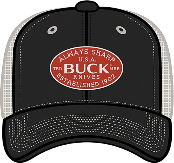 BU14246.jpg Buck USA Felt Patch Hat - Black with Mesh