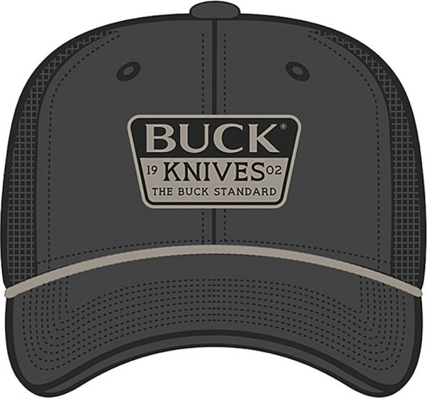 BU14249.jpg Buck Embroidered Patch Hat - Charcoal