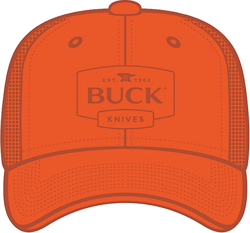 Buck Blaze Orange PVC Patch Hat with Mesh Back