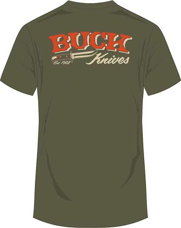 Buck Western T-Shirt Large - Military Green