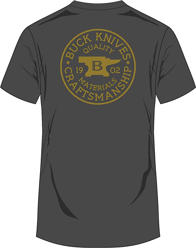 BU14279.jpg Buck Coin Badge T-Shirt Charcoal XL