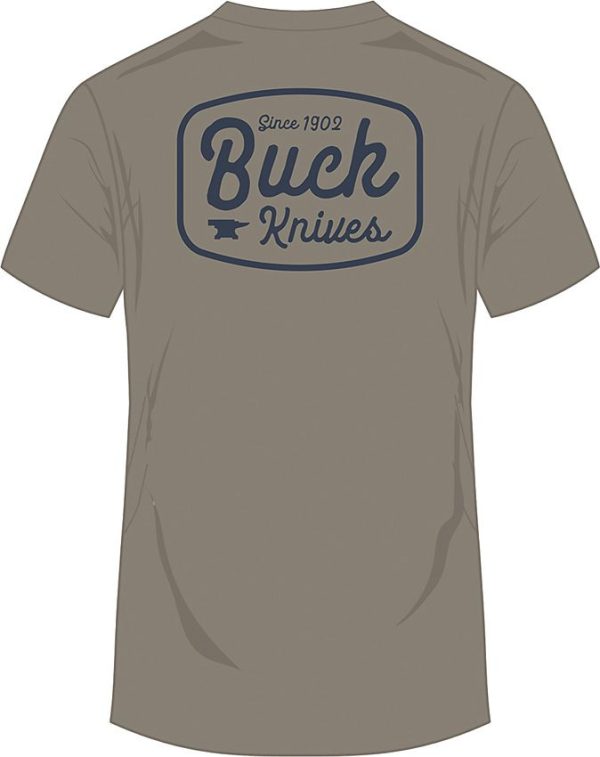 BU14286.jpg Buck Round Badge T-Shirt Gray X-Large