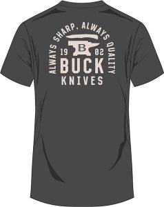 Buck Stacked Badge T-Shirt Charcoal X-Large