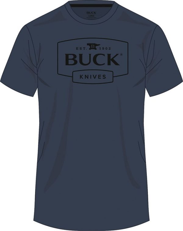 BU14330.jpg Buck Logo T-Shirt Navy 3XL