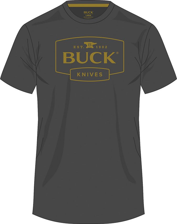 Buck Classic Logo T-Shirt Charcoal 3XL