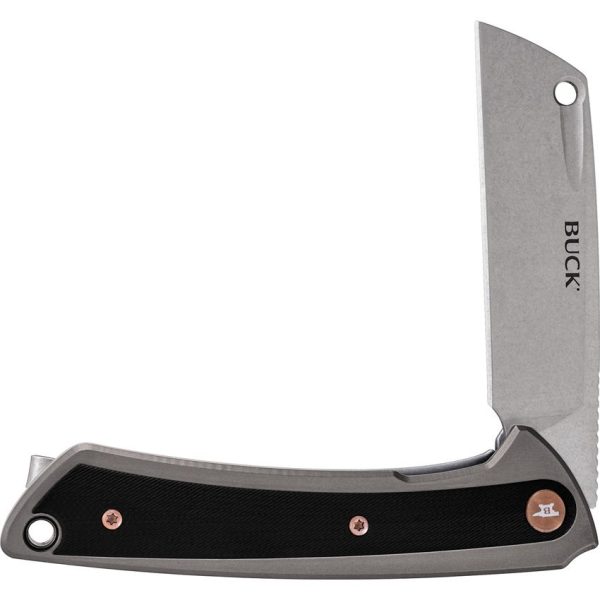 Buck Hiline Framelock Gray Cleaver D2 Steel