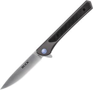 BU264GYS.jpg Buck Cavalier Framelock - Gray Aluminum Carbon Fiber