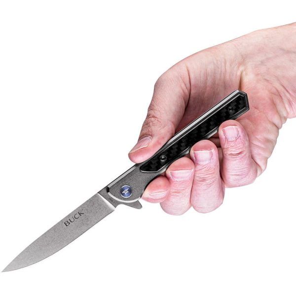 Buck Cavalier Framelock - Gray Aluminum Carbon Fiber