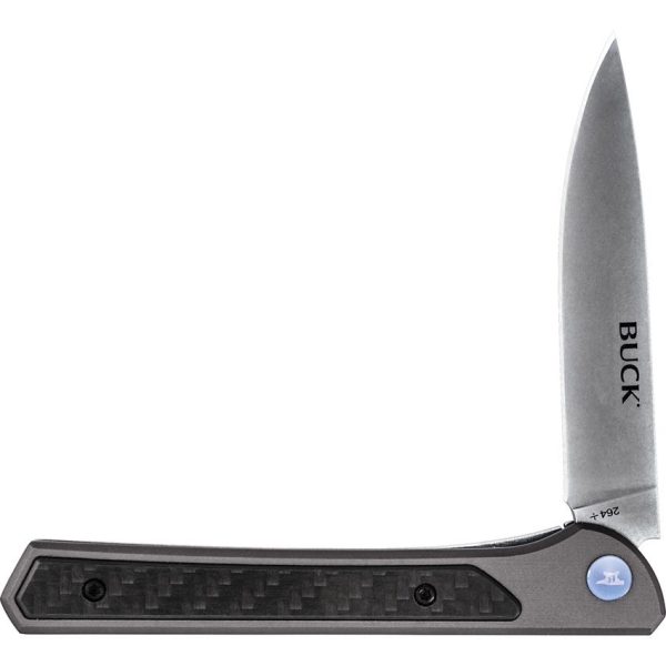 Buck Cavalier Framelock - Gray Aluminum Carbon Fiber