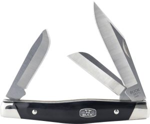Buck Stockman Black Nickel Silver - Triple Blade