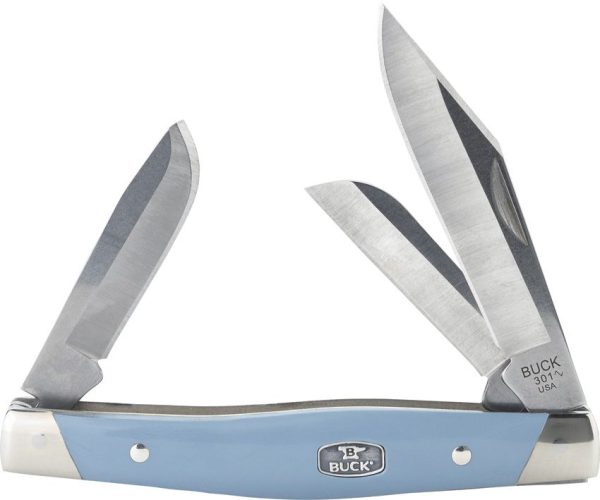 Buck Stockman Blue Valox Multi-Blade Folding Knife