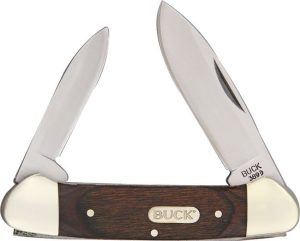 Buck 300 Series Canoe 420HC Lockback - Brown Wood