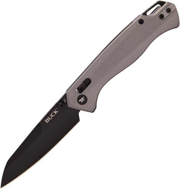 BU698GYS.jpg Buck Ferrox Crossbar Lock Gray D2 Reverse Tanto