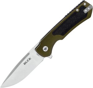 Buck Stinger Framelock D2 - Green/Carbon Fiber