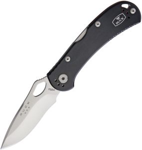 BU722BKS1.jpg Buck SpitFire Lockback 420HC - Black Aluminum