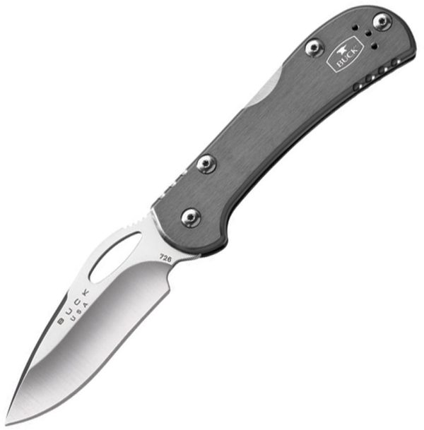 BU726GYS.jpg Buck Mini SpitFire Lockback Gray Aluminum EDC