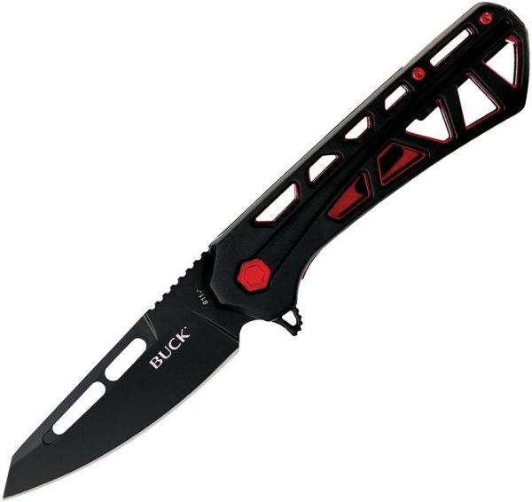 BU811BKS.jpg Buck Trace Ops Linerlock Black Red Skeletonized