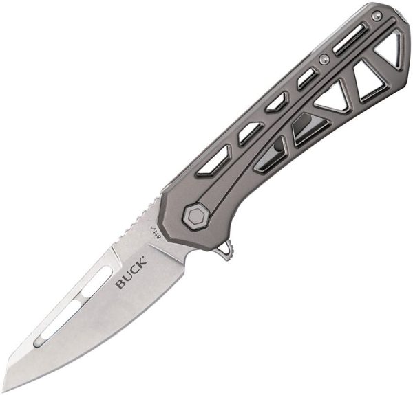 BU811GYS.jpg Buck Trace Ops Linerlock Gray Stonewash Blade