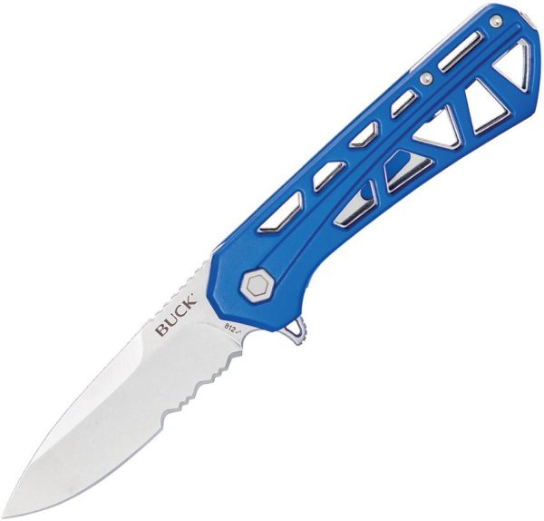 Buck Trace Linerlock Blue Partially Serrated