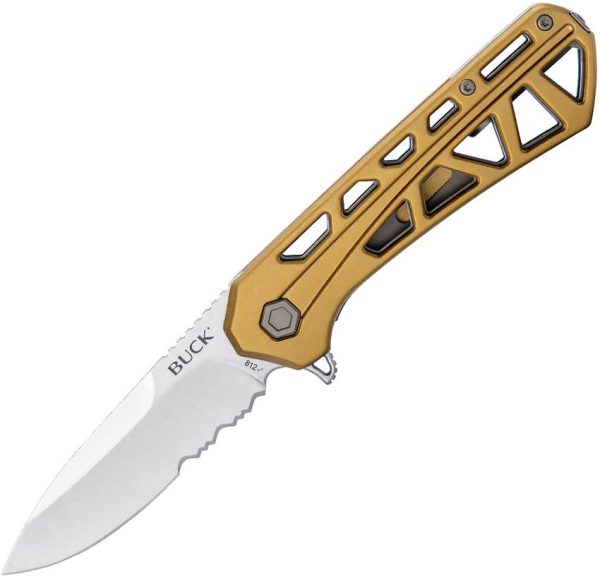 BU812BRX.jpg Buck Trace Linerlock Bronze Partially Serrated