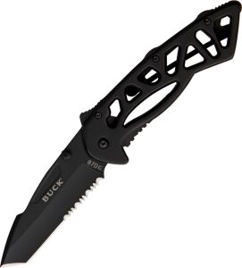BU870BKX.jpg Buck Bones Framelock - Black Tanto 420HC Stainless