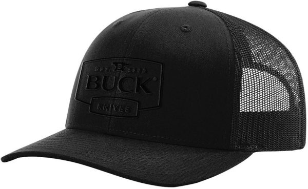 Buck Logo Trucker Cap - Black Adjustable Snap Back