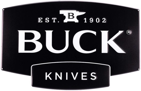 Buck Logo Tin Tacker Sign - Embossed Aluminum