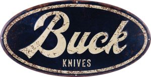 Oval Tin Tacker Sign - Embossed Aluminum