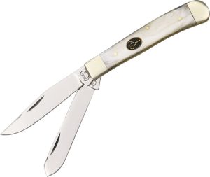 Buck Creek Trapper Cracked Ice Folding Knife Stainless Blades