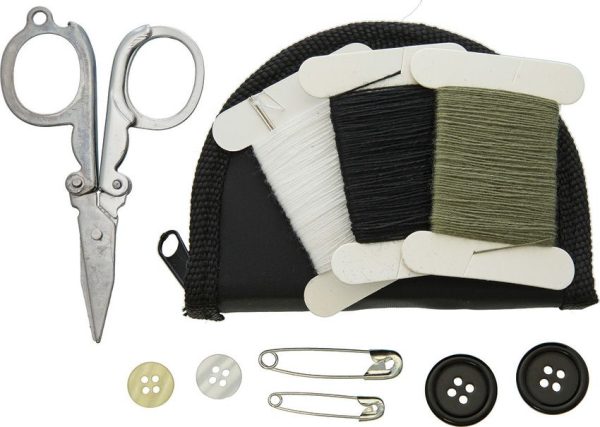 BUS135AB.jpg Bushcraft Sewing Kit Black Nylon Zippered Pouch