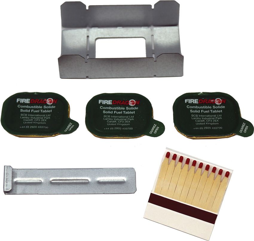 Bushcraft Folding Ration Heating Kit w/ Fuel Tablets & Matches