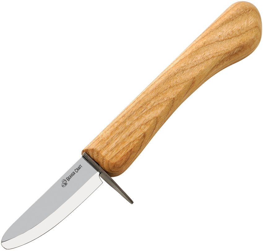 Beavercraft Whittling Knife Carbon Steel Blade Ash Wood Handle