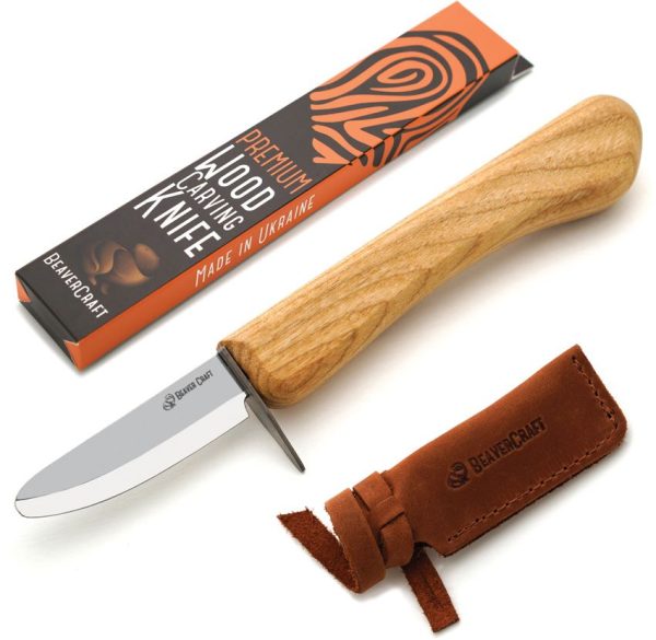 BVRC1KID_add_02.jpg BeaverCraft Beginner Whittling Knife - Round Tip Ash