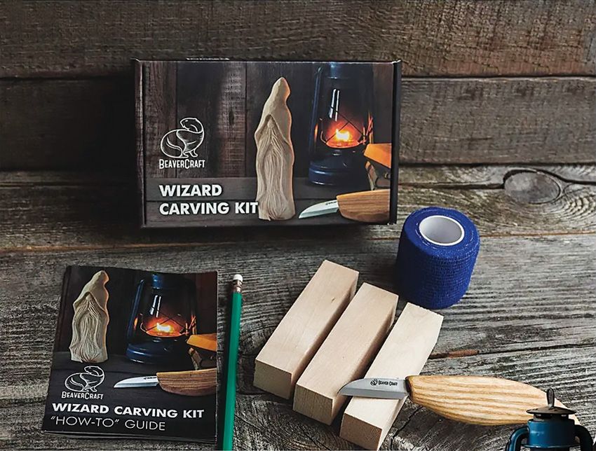 BVRDIY03.jpg Beavercraft Wizard Carving Kit with C2 Knife & Basswood Blocks