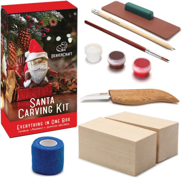 BeaverCraft Santa Carving Kit - Paints and Pattern